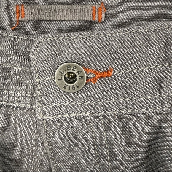 L.L. Bean Rare Mens Gray Canvas Heavy Duty Pants Style # 285620 Size 34L 32W GUC - Picture 4 of 8